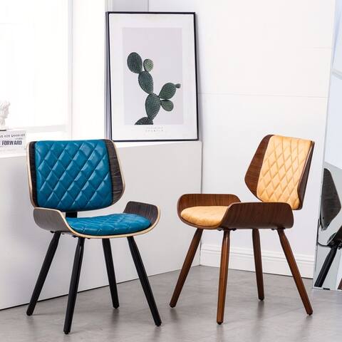 Karish Diamond Stitch Padding & Wood Dining Side Chair