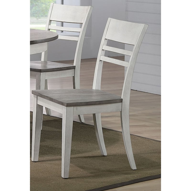 The Gray Barn Avalon 7-piece Transitional Dining Set in Stormy White and Ash
