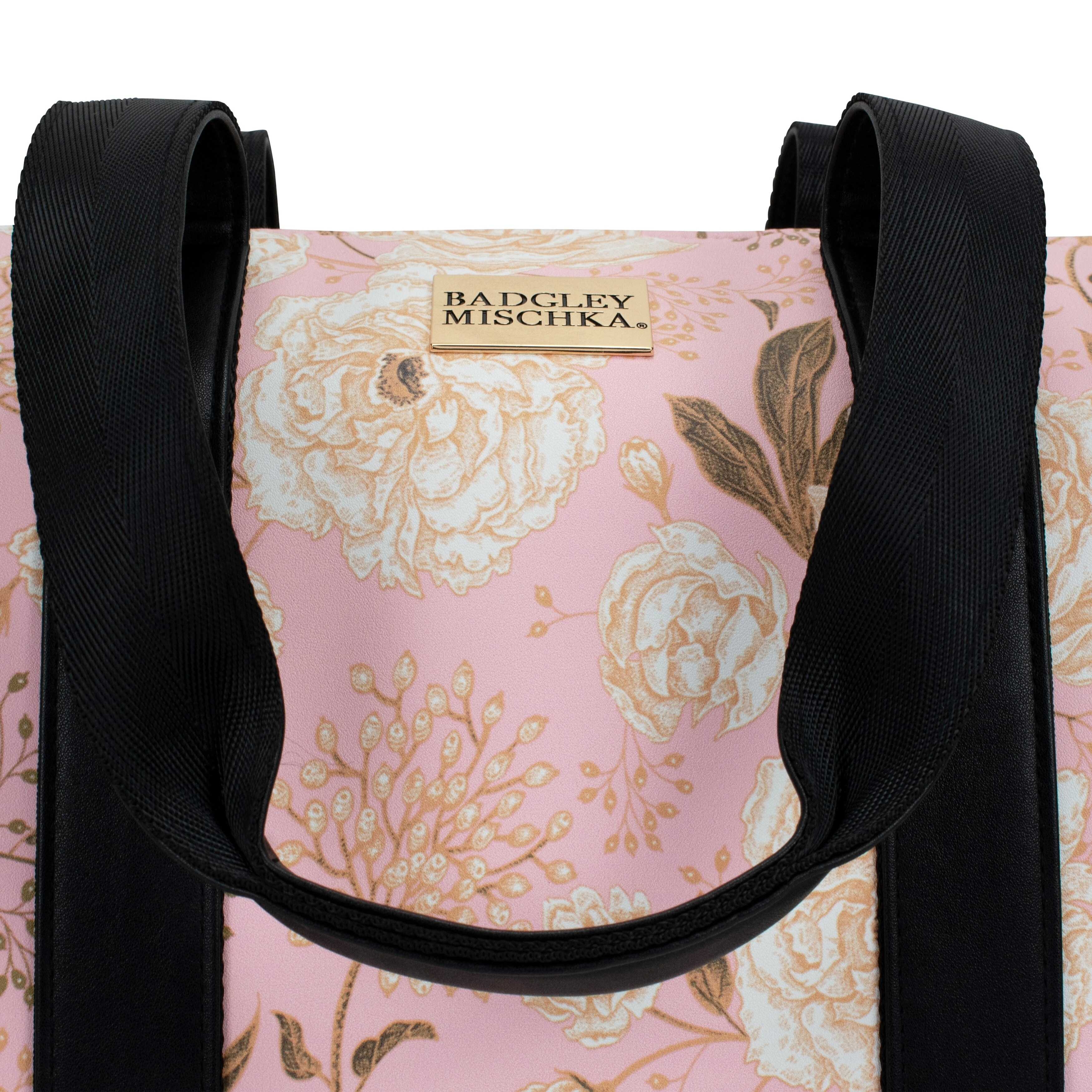 Badgley Mischka Essence Travel Tote Weekender Bag (Pink Floral) (As Is Item) - Bed Bath & Beyond - 31002104 Badgley Mischka Essence Travel Tote Weekender Bag (Pink Floral) (As Is Item) - Bed Bath & Beyond - 31002104