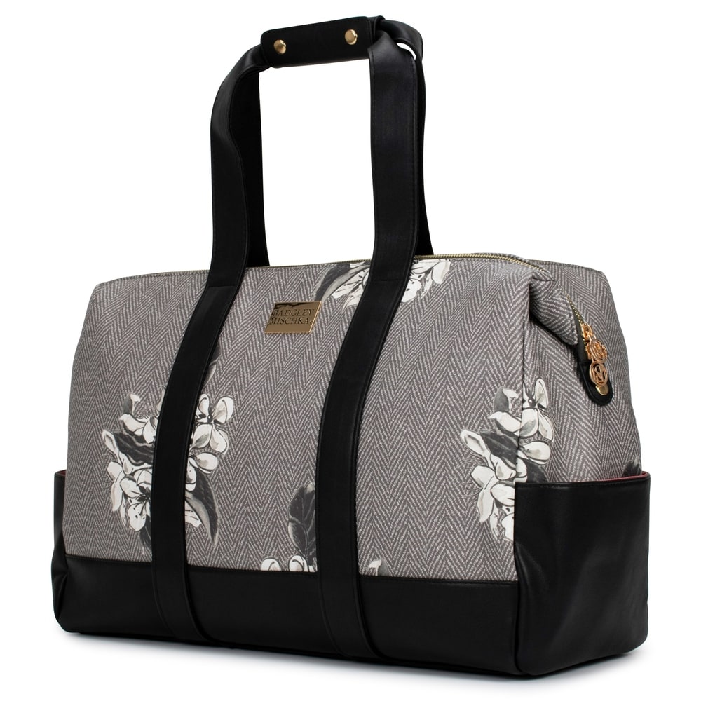 Elegant Paisley PU Leather and Suede Weekender Bag
