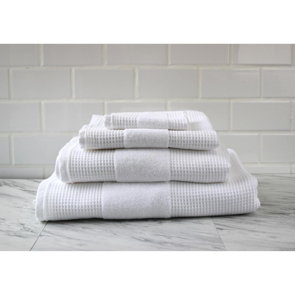Brooklyn Park Collection Cozy Waffle Comb Turkish Cotton 4pcs Bath Towel Set