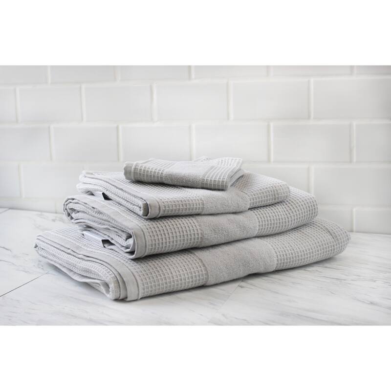 Brooklyn Park Collection Cozy Waffle Comb Turkish Cotton 2pcs Bath Towel Set