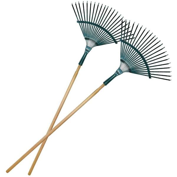 Metal Garden Rake Landscape Cultivator Gardening Tool For Raking Leaves Loosening And Leveling Mulch 2 Pack Overstock 30569669