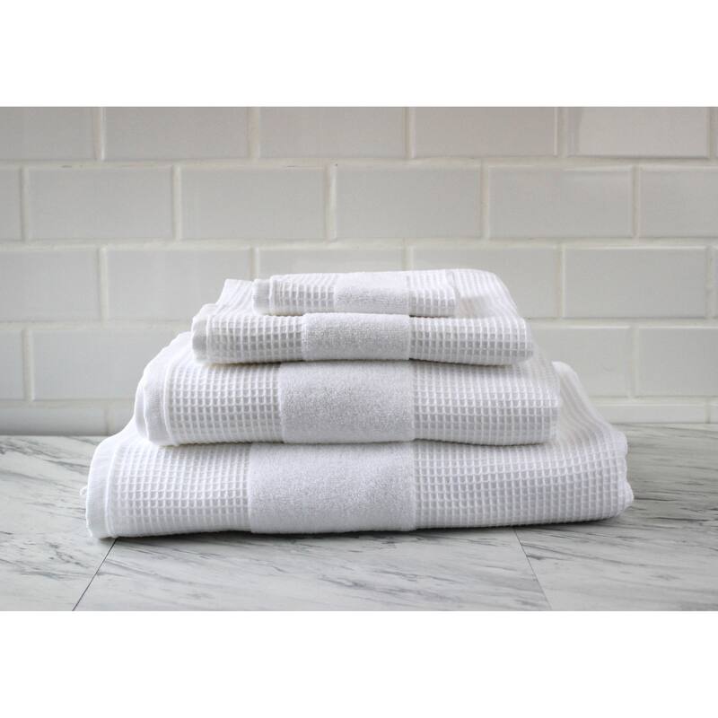 Brooklyn Park Collection Cozy Waffle Comb Turkish Cotton 4pcs Bath Sheet Set