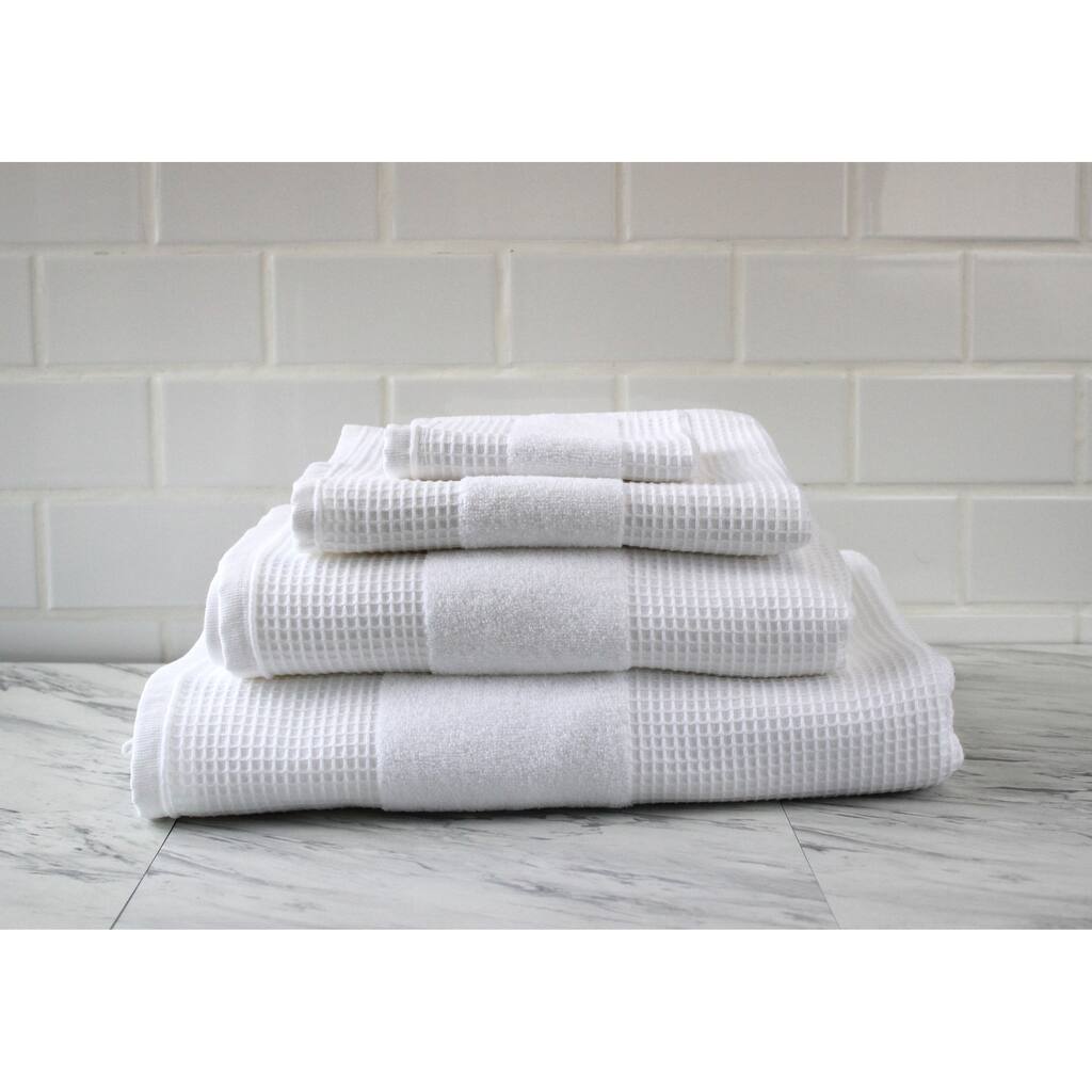 Brooklyn Park Collection Cozy Waffle Comb Turkish Cotton 4pcs Bath Sheet Set