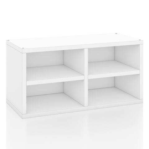 Eco Friendly Stackable Connect Rectangle Bookcase with Shelf, White LIFETIME GUARANTEE