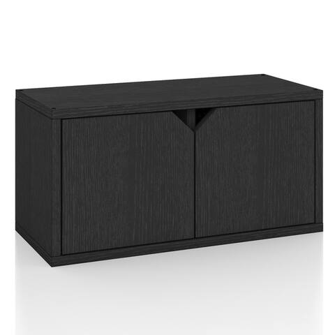 Eco Friendly Stackable Connect Rectangle Bookcase with Door, Black LIFETIME GUARANTEE