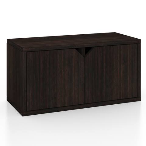 Eco Friendly Stackable Connect Rectangle Bookcase with Door, Espresso LIFETIME GUARANTEE