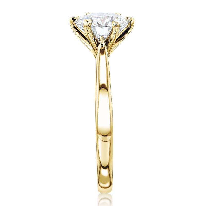 Annello by Kobelli 14k Gold 1.9 Carat Round Forever One Moissanite Solitaire 6-Prong Comfort Fit Engagement Ring (DEF/VS)