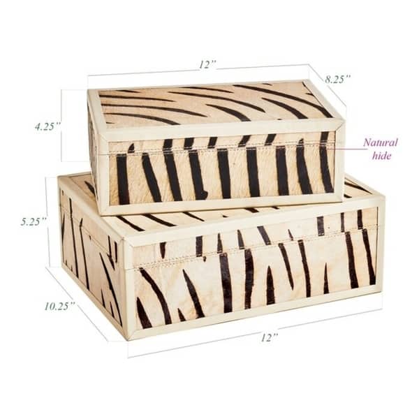 Ghyslaine Zebra 2 Piece Decorative Box Set