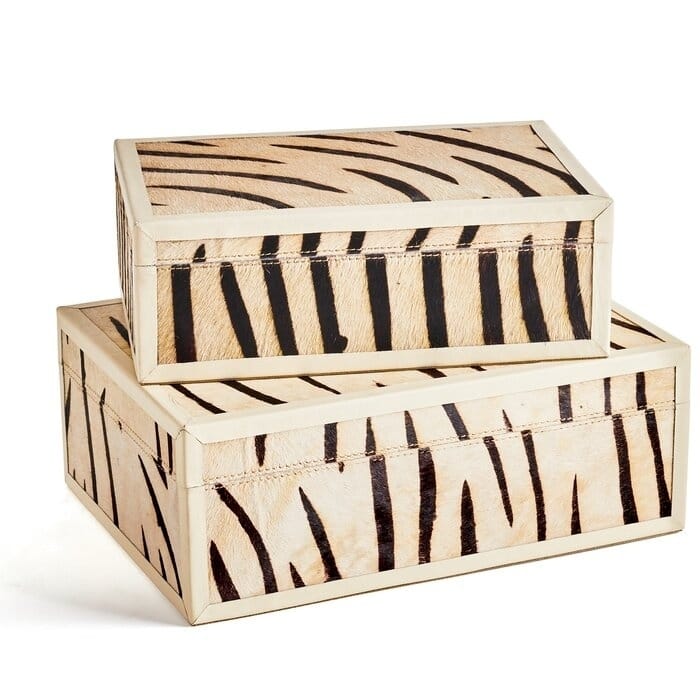Ghyslaine Zebra 2 Piece Decorative Box Set
