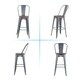 ALPHA HOME 30'' High Back Bar Stools with Wood Seat,Vintage Metal Dining Chairs Stackable Industrial Counter Stool - Thumbnail 11