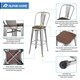ALPHA HOME 30'' High Back Bar Stools with Wood Seat,Vintage Metal Dining Chairs Stackable Industrial Counter Stool - Thumbnail 20