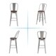 ALPHA HOME 30'' High Back Bar Stools with Wood Seat,Vintage Metal Dining Chairs Stackable Industrial Counter Stool - Thumbnail 22