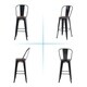 ALPHA HOME 30'' High Back Bar Stools with Wood Seat,Vintage Metal Dining Chairs Stackable Industrial Counter Stool - Thumbnail 4