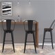 ALPHA HOME 30'' High Back Bar Stools with Wood Seat,Vintage Metal Dining Chairs Stackable Industrial Counter Stool - Thumbnail 17