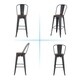 ALPHA HOME 30'' High Back Bar Stools with Wood Seat,Vintage Metal Dining Chairs Stackable Industrial Counter Stool - Thumbnail 16