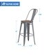 ALPHA HOME 30'' High Back Bar Stools with Wood Seat,Vintage Metal Dining Chairs Stackable Industrial Counter Stool - Thumbnail 8