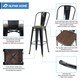 ALPHA HOME 30'' High Back Bar Stools with Wood Seat,Vintage Metal Dining Chairs Stackable Industrial Counter Stool - Thumbnail 2