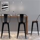 ALPHA HOME 30'' High Back Bar Stools with Wood Seat,Vintage Metal Dining Chairs Stackable Industrial Counter Stool - Thumbnail 6