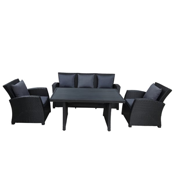 Shop Leisure Zone 4 Piece Outdoor Patio Furniture Set Overstock 30574021