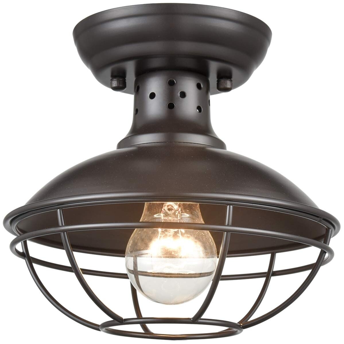 Palermo Rustic Mini Cage Semi Flush Ceiling Lights