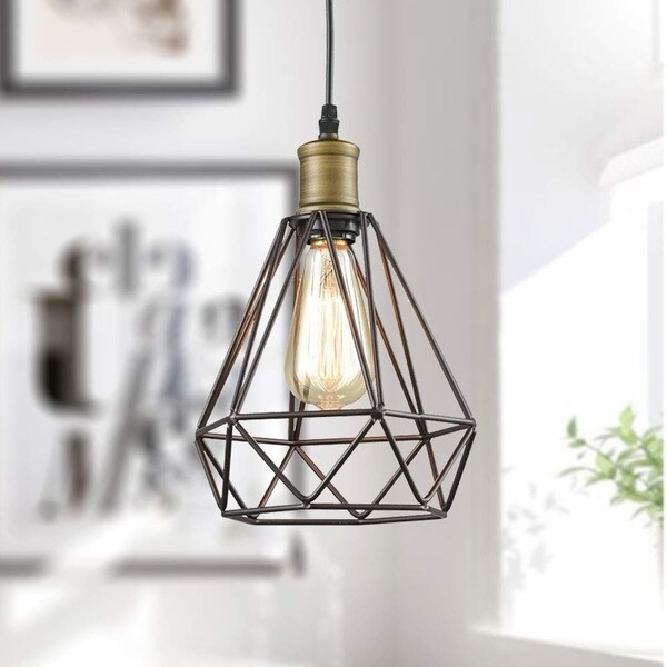 wire cage pendant light shade