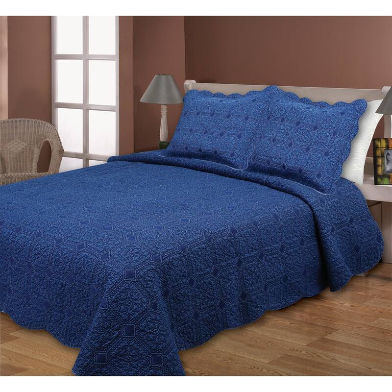 Denim Diamond Quilt Set