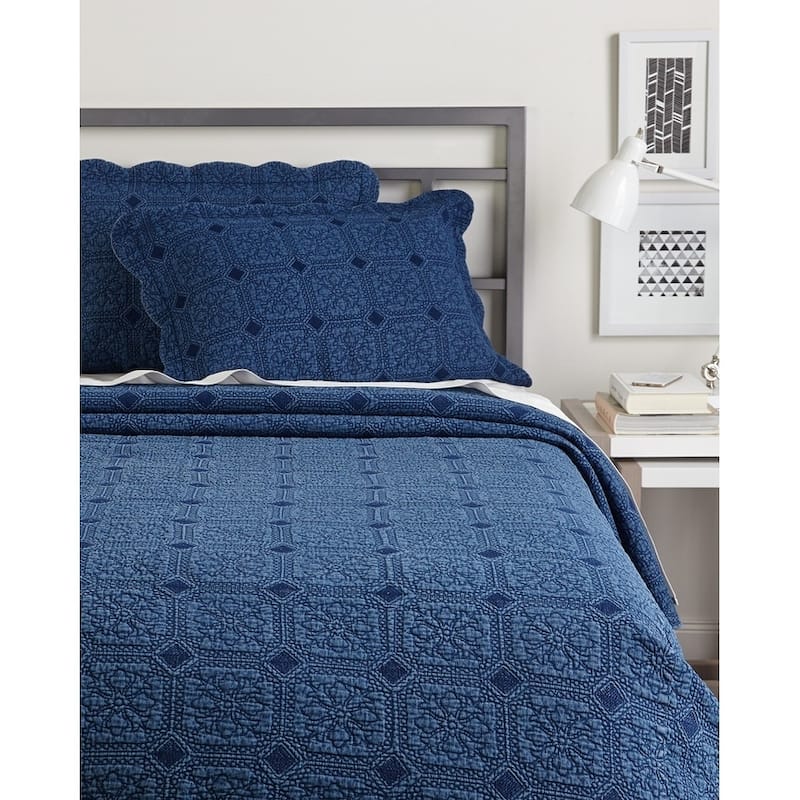 Denim Diamond Quilt Set