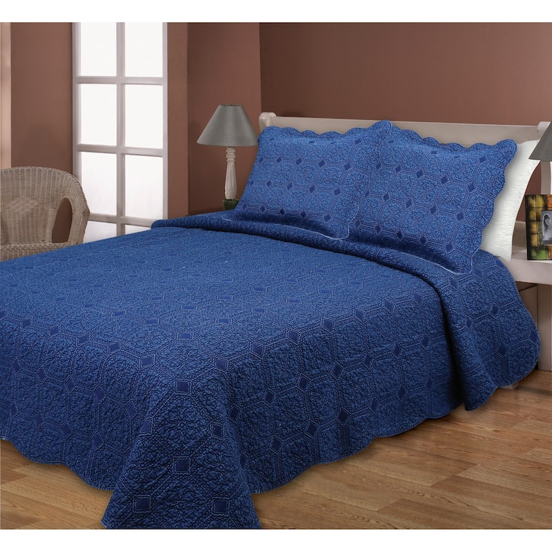 Denim Diamond Quilt Set