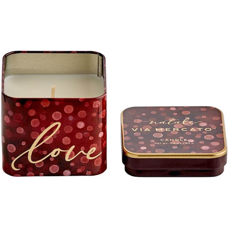 European Soaps Vm Natale Square Candle - Love