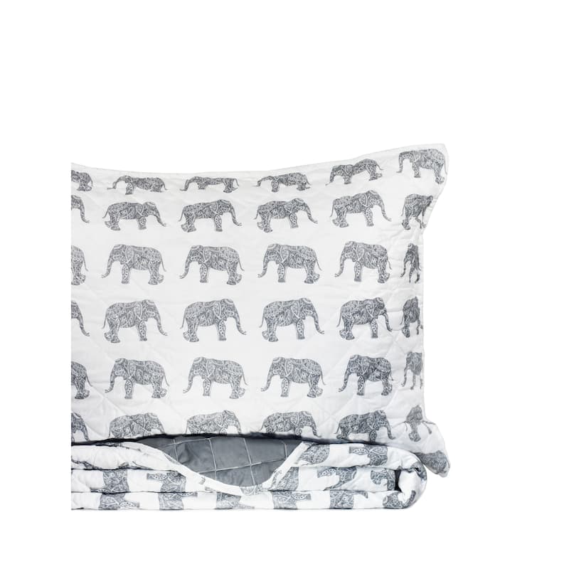 Elephant Print Quilt Set
