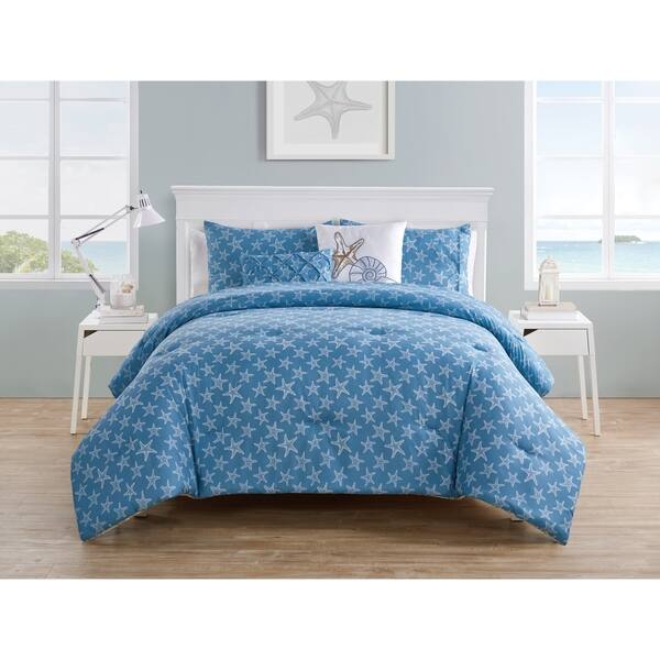 Shop Vcny Home Coastal Horizon Reversible Seashell Comforter Set