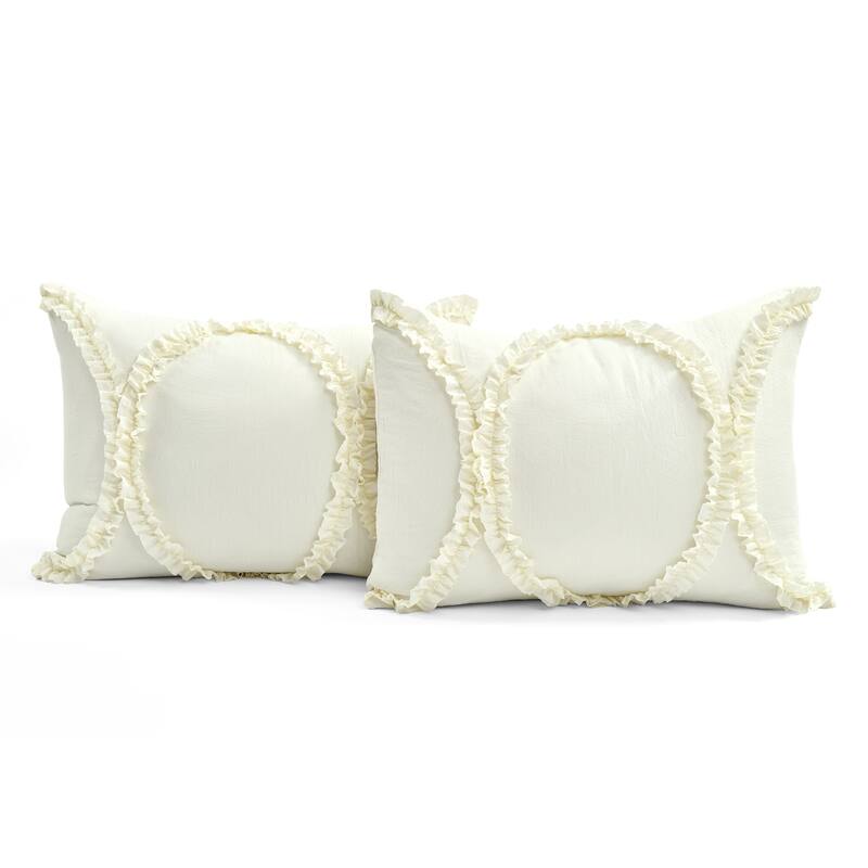 The Gray Barn Peony Grove Ruffled Embroidery 3-piece Bedspread Set