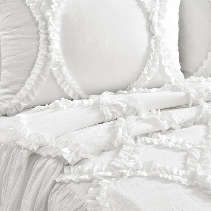 The Gray Barn Peony Grove Ruffled Embroidery 3-piece Bedspread Set