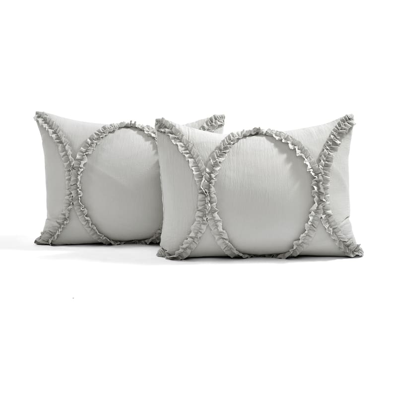 The Gray Barn Peony Grove Ruffled Embroidery 3-piece Bedspread Set