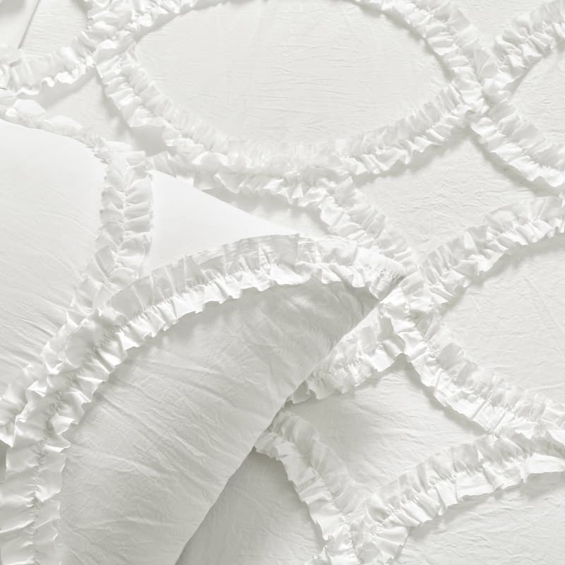 The Gray Barn Peony Grove Ruffled Embroidery 3-piece Bedspread Set