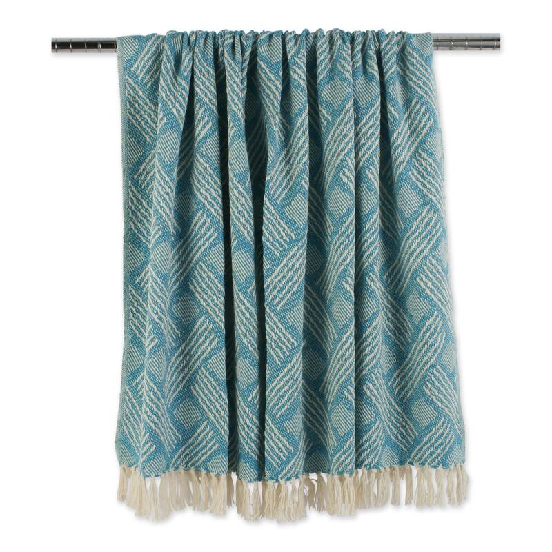 DII Basketweave Woven Throw, 50x60" with 3" Fringe, Stone, 1 Piece