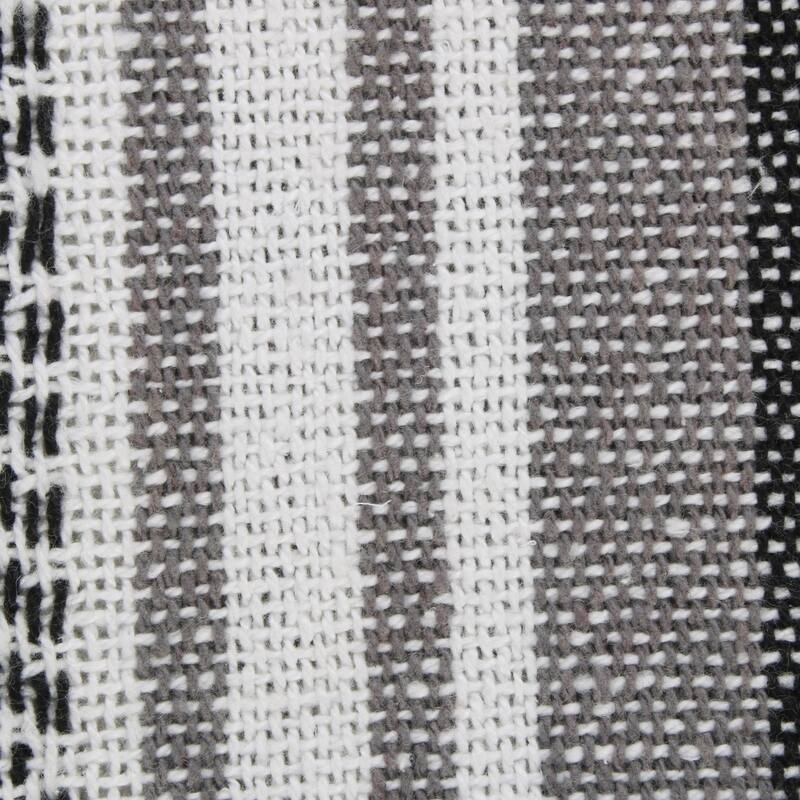 DII Farmhouse Woven Throw, 50x60" with 3" Fringe, Black, 1 Piece