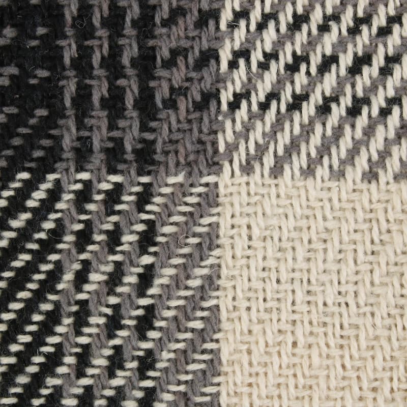 DII Farmhouse Woven Throw, 50x60" with 3" Fringe, Black, 1 Piece