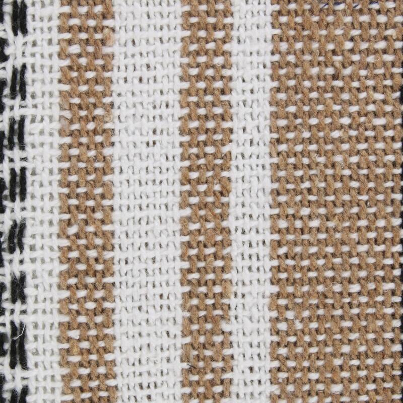 DII Farmhouse Woven Throw, 50x60" with 3" Fringe, Black, 1 Piece