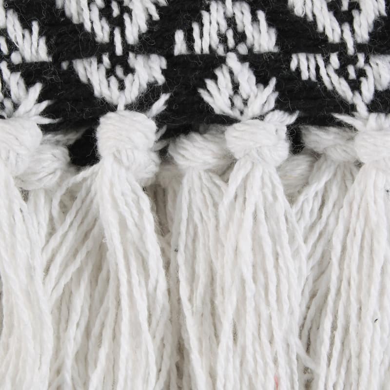 DII Arrowhead Woven Throw, 50x60" with 3" Fringe, Black, 1 Piece