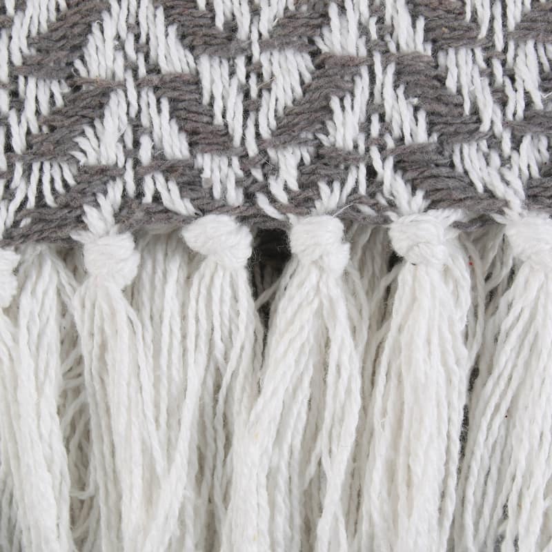 DII Arrowhead Woven Throw, 50x60" with 3" Fringe, Black, 1 Piece