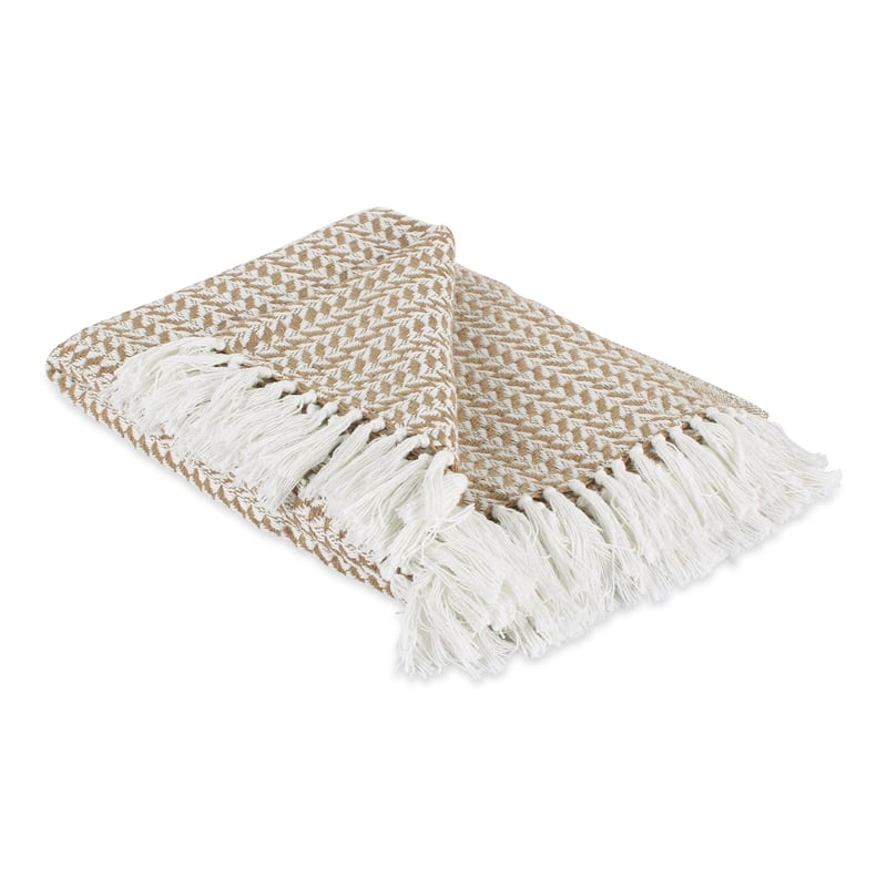 DII Arrowhead Woven Throw, 50x60" with 3" Fringe, Black, 1 Piece - Stone