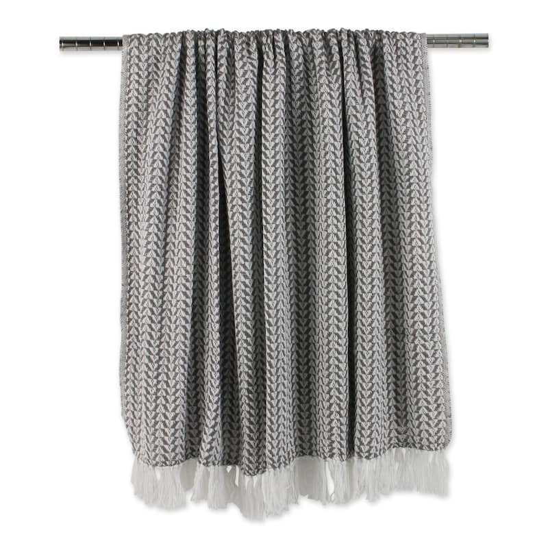 DII Arrowhead Woven Throw, 50x60" with 3" Fringe, Black, 1 Piece