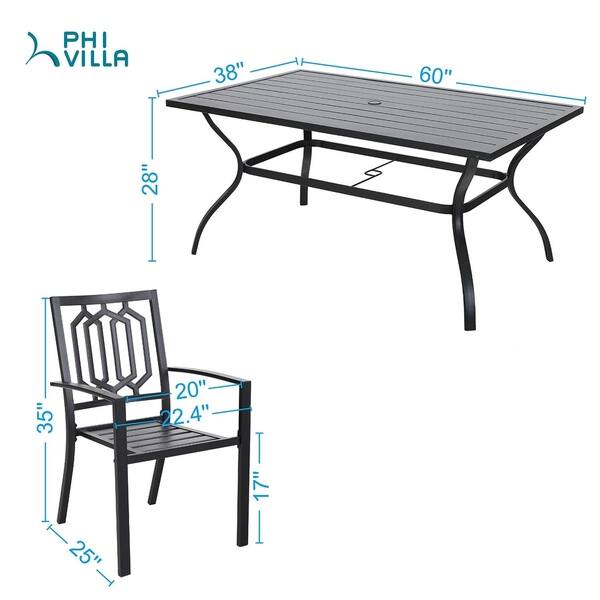 Phi Villa 7 Piece Metal Outdoor Patio Dining Bistro Sets With Outdoor Patio Dining Bistro Sets