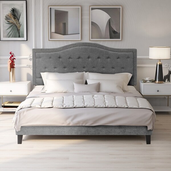 upholstered bed frame king
