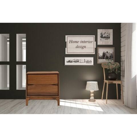 Monte Rosa 2 Drawers Night Stand Solid Wood In Walnut