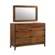 Mid Century With Dresser 6 Drawer Solid Wood In Walnut - Thumbnail 1