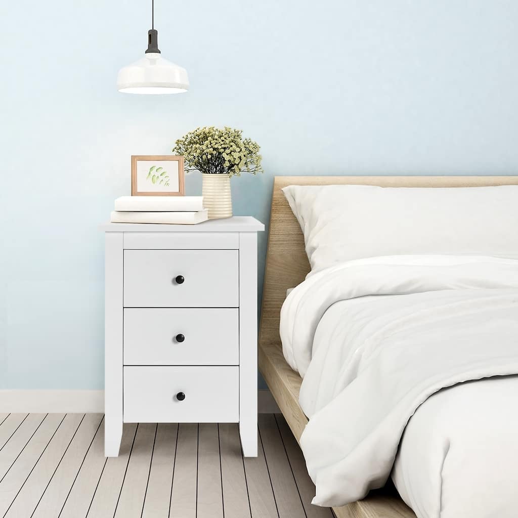 Bedroom 3-Drawer Nightstand Beside Table Modern Storage